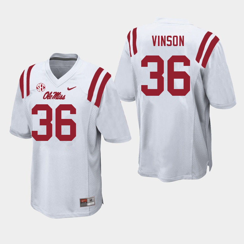 Rayf Vinson Ole Miss Rebels NCAA Men's White #36 Stitched Limited College Football Jersey RMW1558IS